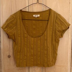 Madewell Women's Mustard Short-Sleeve Crop